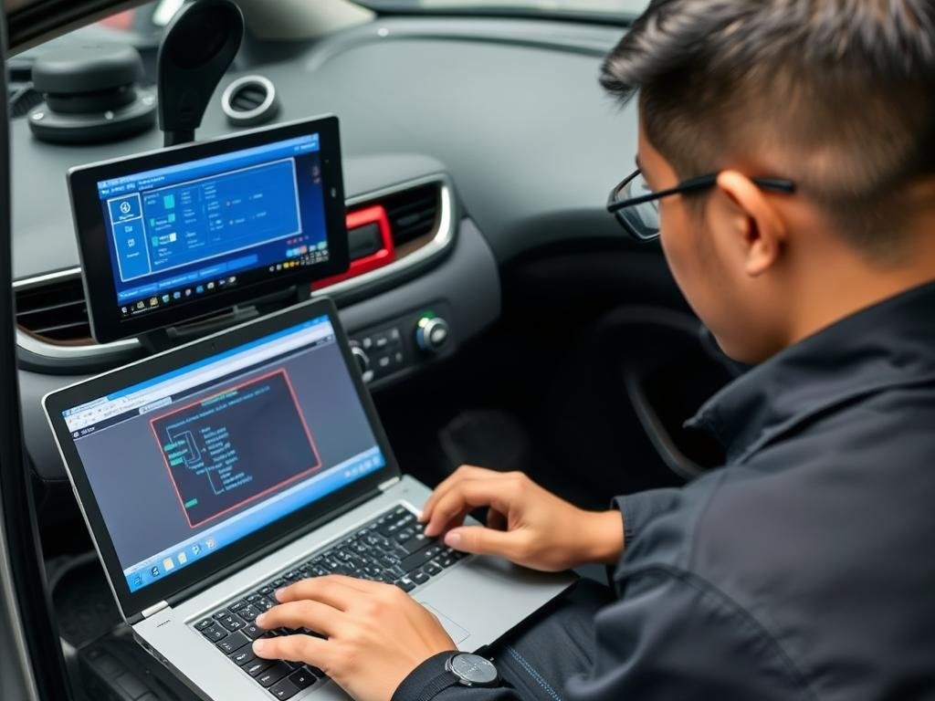 برمجة متقدمة لسيارة صينية في مركز حلم للصيانة بالرياض