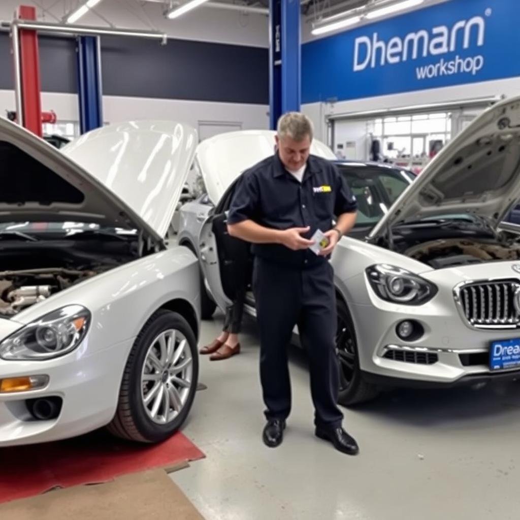 سيارة إم جي بعد الصيانة في مركز حلم بالرياض