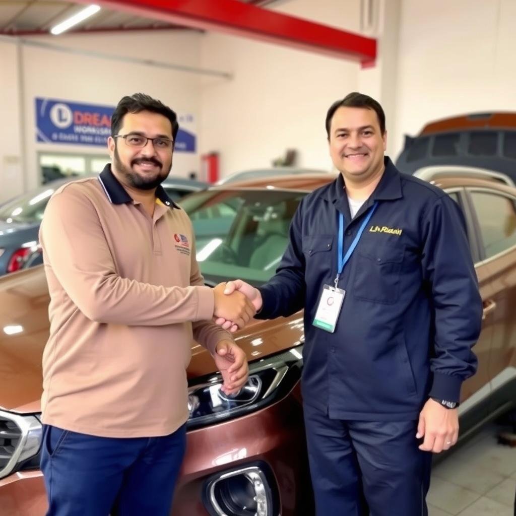 عميل راضٍ عن خدمات صيانة السيارات الصينية في مركز حلم بالرياض