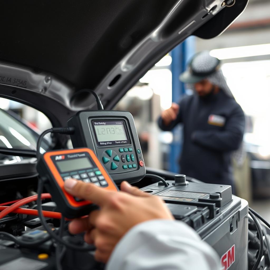 فحص بطارية سيارة صينية في الرياض