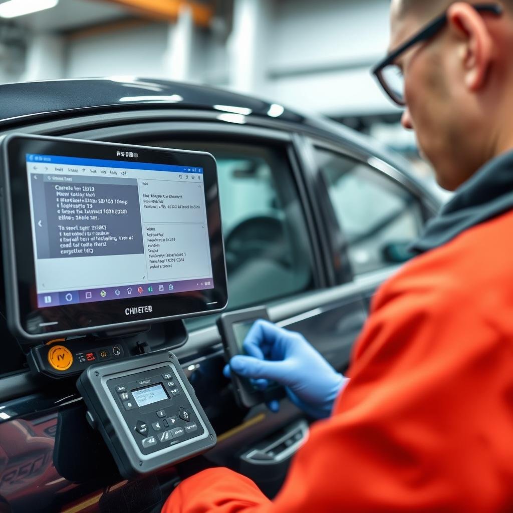 فحص كمبيوتر لسيارة صينية في مركز حلم بالرياض