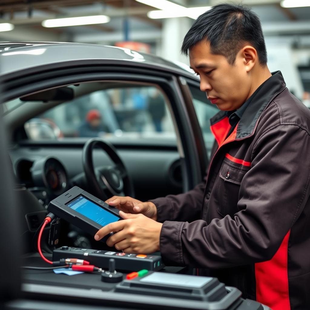 فحص وإصلاح أنظمة الأمان في سيارة صينية بمركز حلم