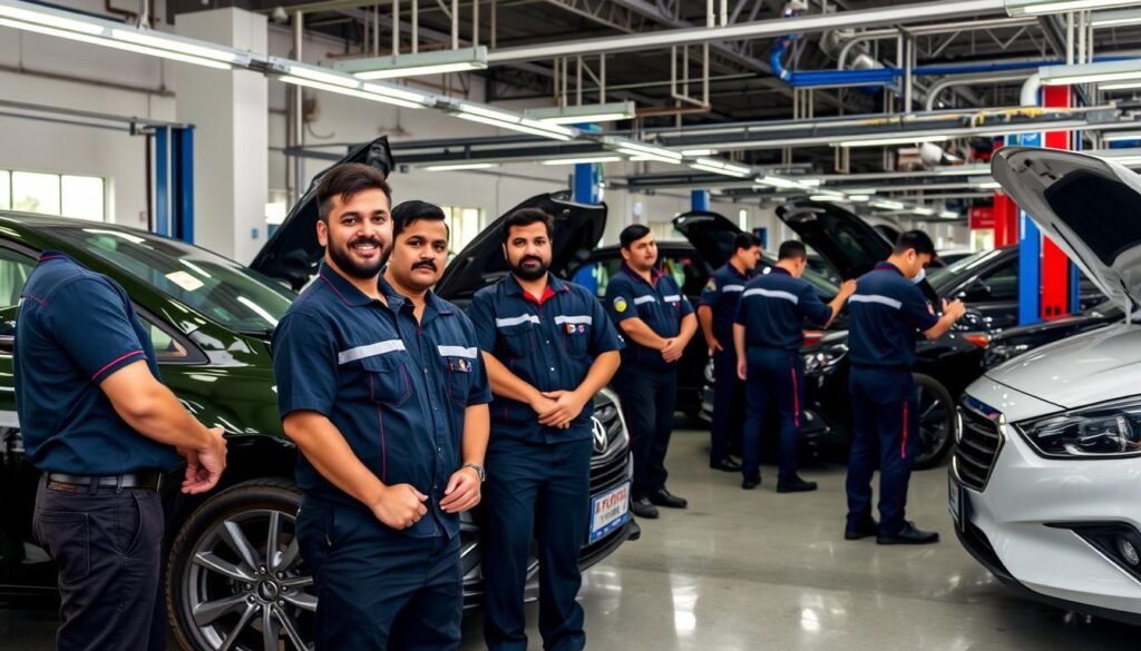 فريق العمل المحترف في مركز حلم لصيانة السيارات الصينية بالرياض