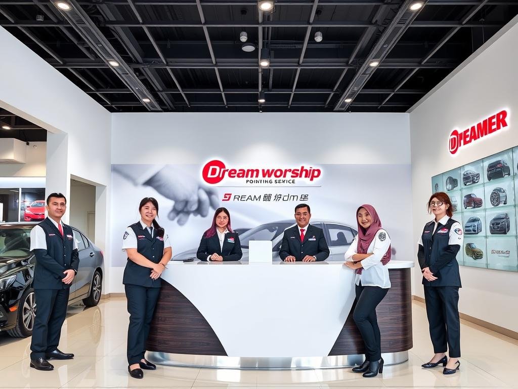 فريق خدمة العملاء في مركز حلم لصيانة السيارات الصينية