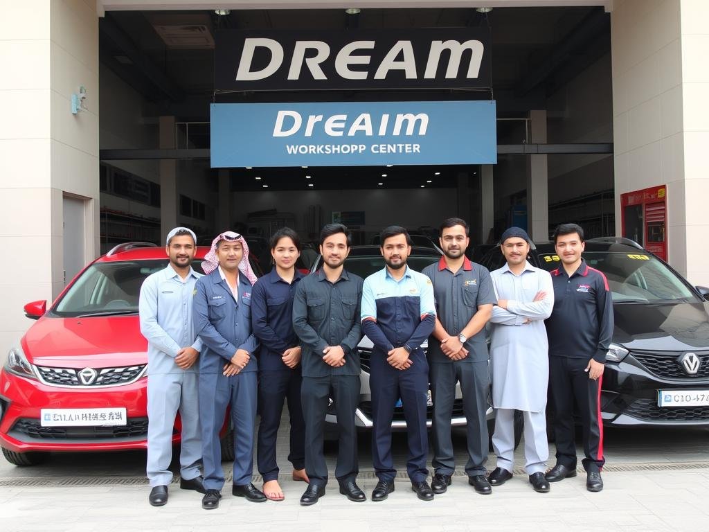 فريق عمل مركز حلم لصيانة السيارات الصينية بالرياض
