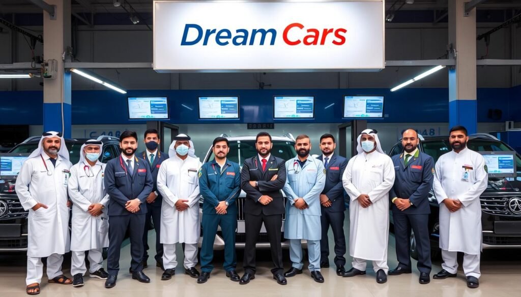 فريق عمل مركز حلم لصيانة السيارات في الرياض