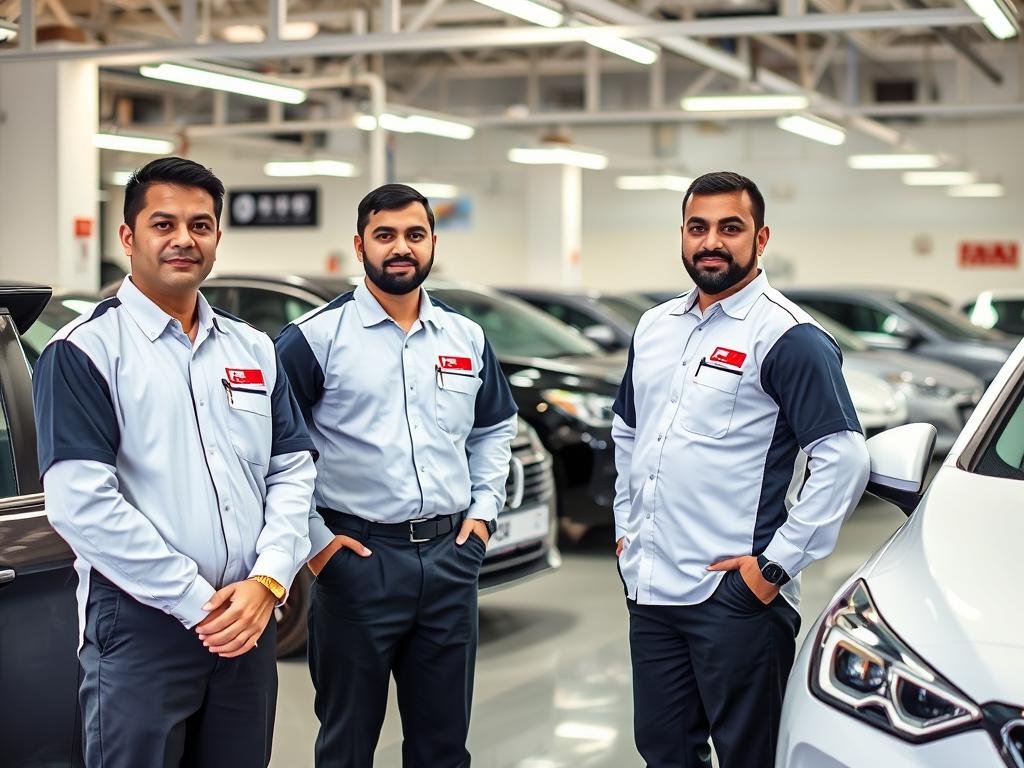 فريق مركز حلم المتخصص في صيانة السيارات الصينية