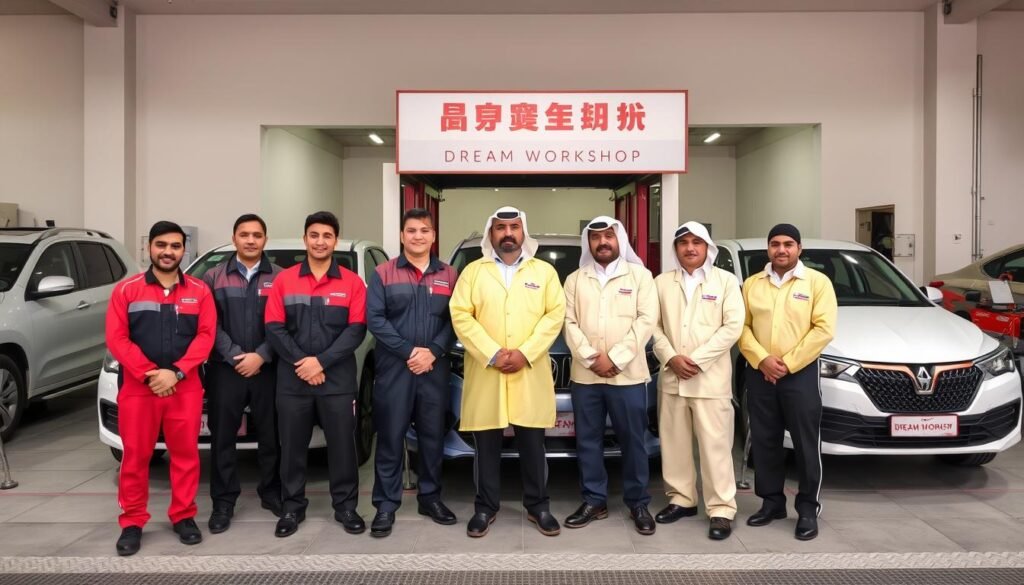 فريق مركز حلم لصيانة السيارات الصينية في الرياض
