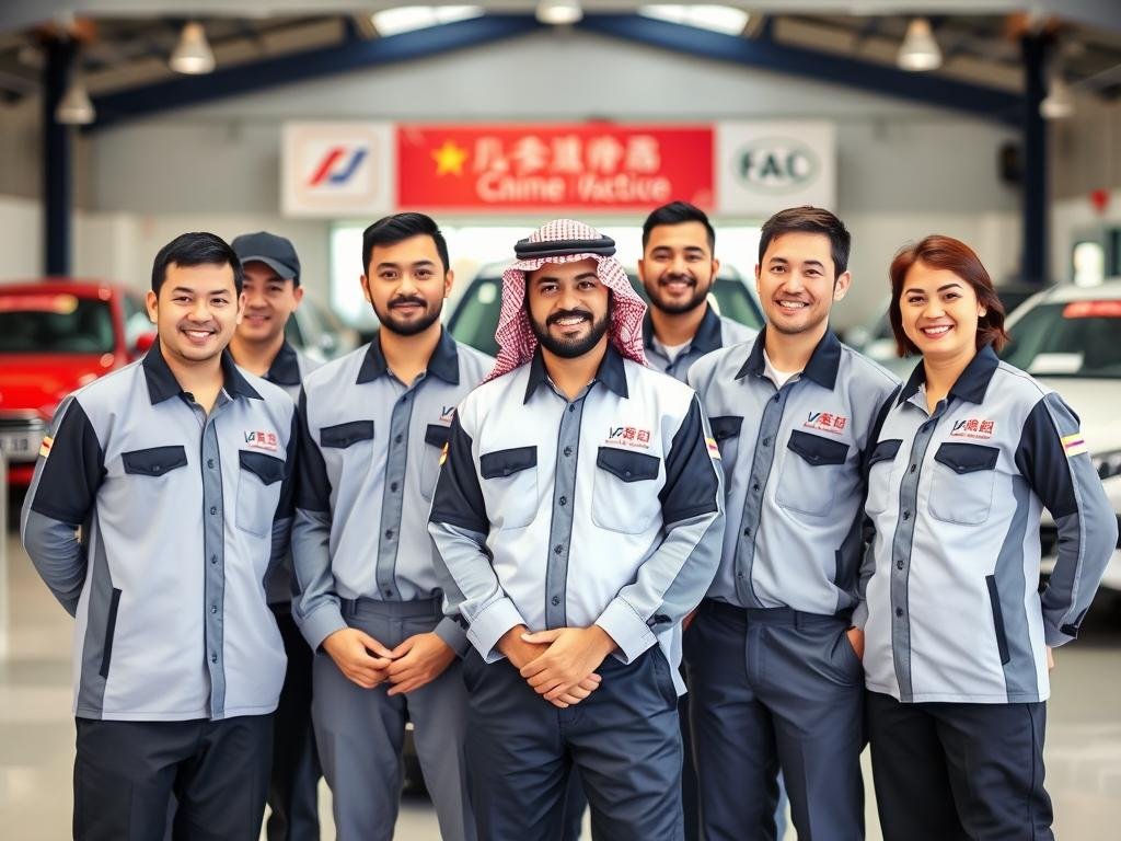 فريق مركز حلم لصيانة السيارات الصينية في الرياض