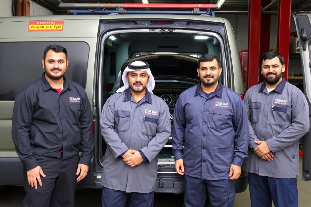 فريق ميكانيكي متنقل بالرياض للسيارات الصينية مع سيارة خدمة مجهزة بالكامل