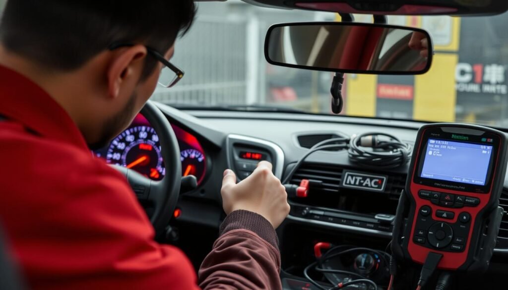 فني يقوم بإصلاح مشاكل كهرباء شائعة في السيارات الصينية