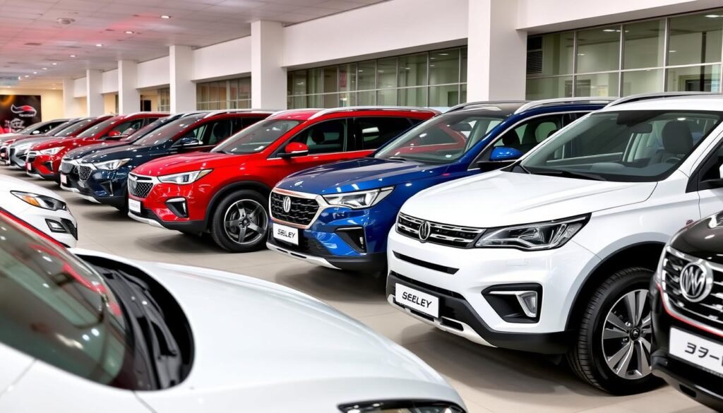 مجموعة من السيارات الصينية المختلفة في مركز حلم للصيانة بالرياض
