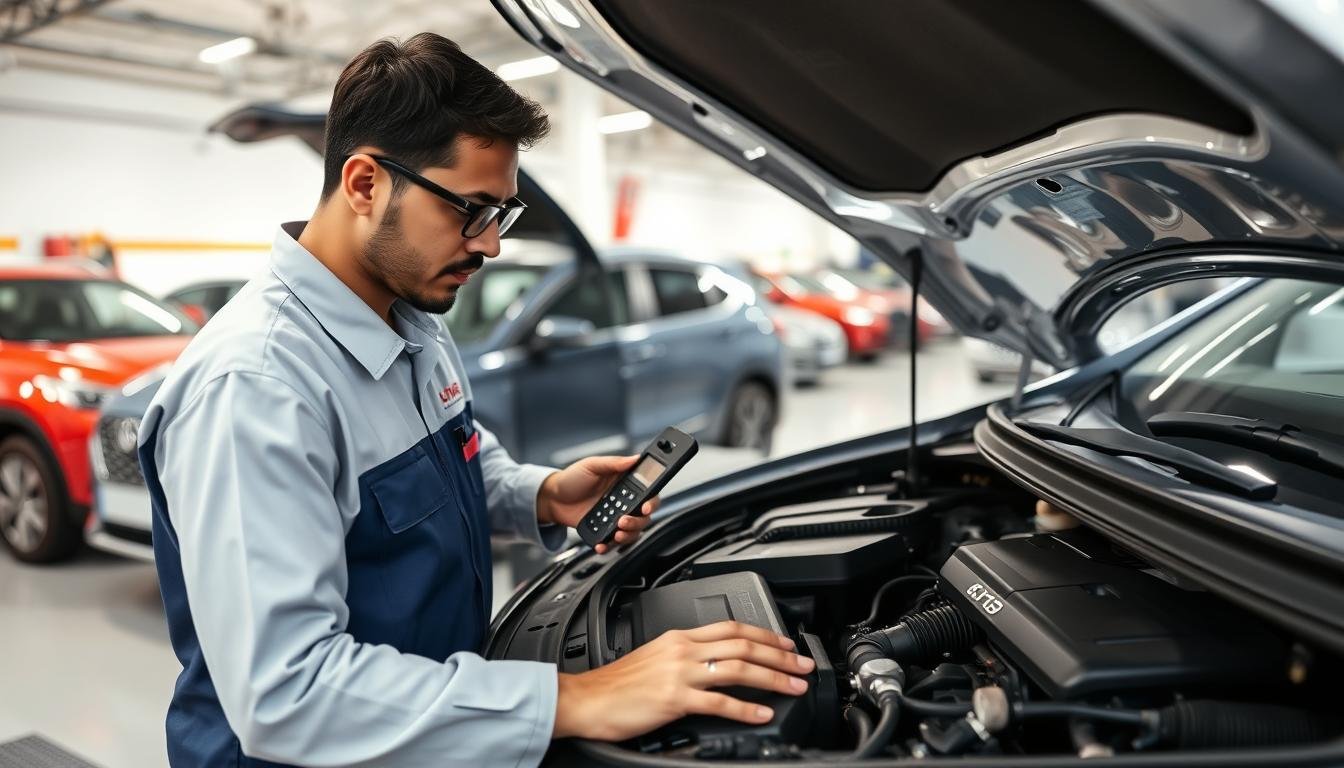 ميكانيكي صيني بالرياض يقوم بفحص محرك سيارة صينية