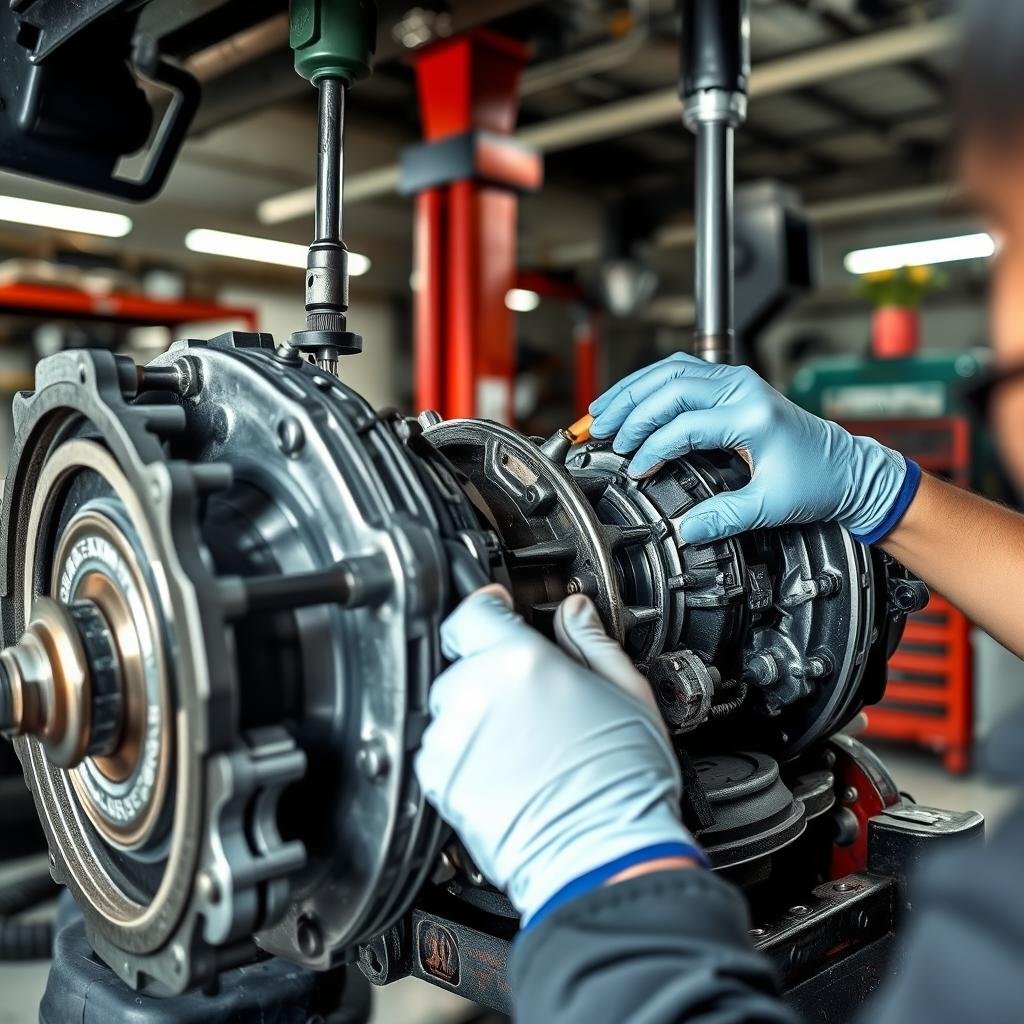 ميكانيكي يقوم بإصلاح قير سيارة صينية في الرياض